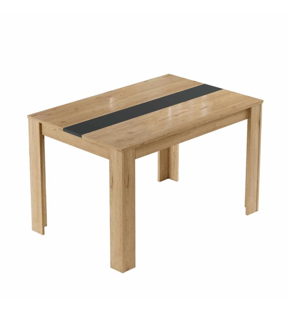 Esstisch, 100 % melaminbeschichtete Spanplatte, Natur, Anthrazit