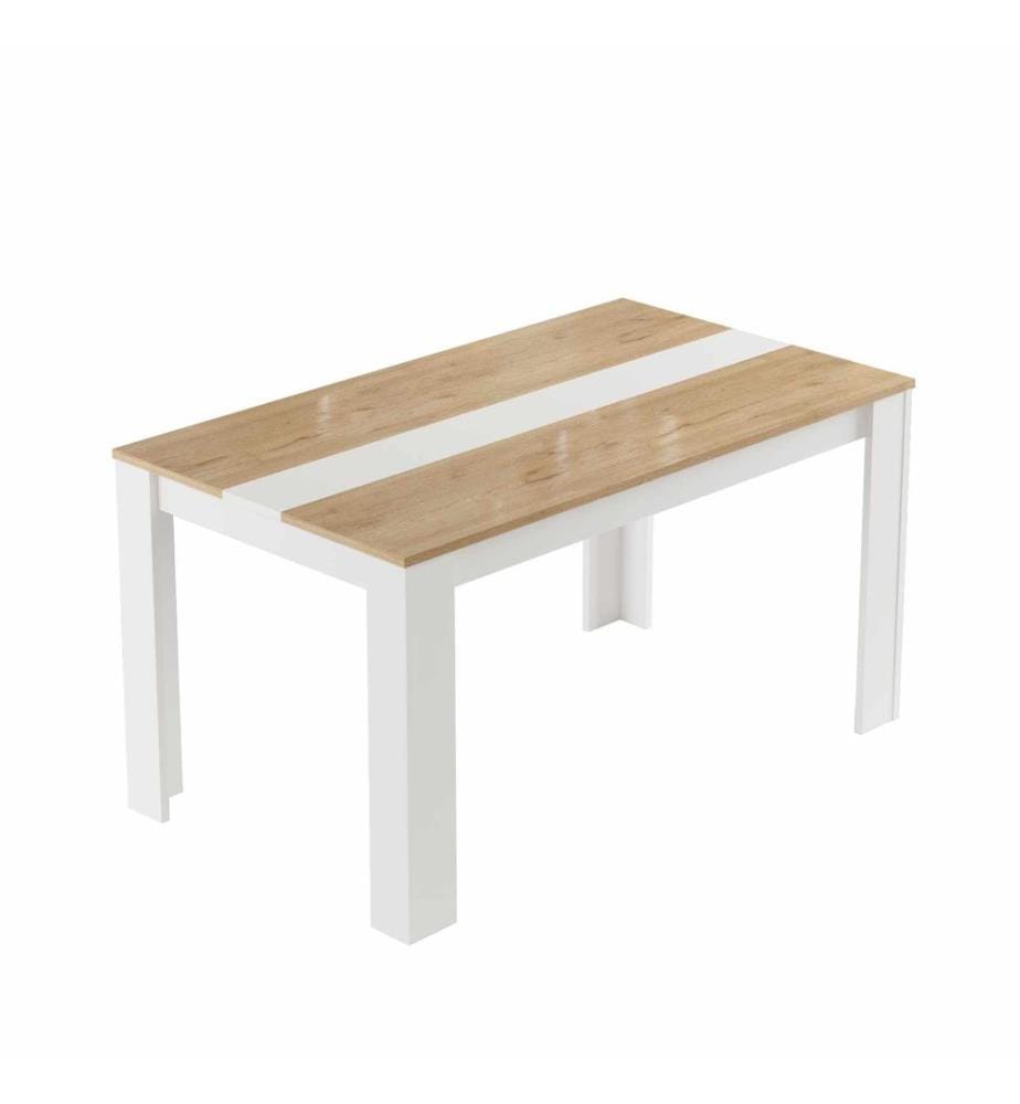 Esstisch, 100 % melaminbeschichtete Spanplatte, Natur, Weiss