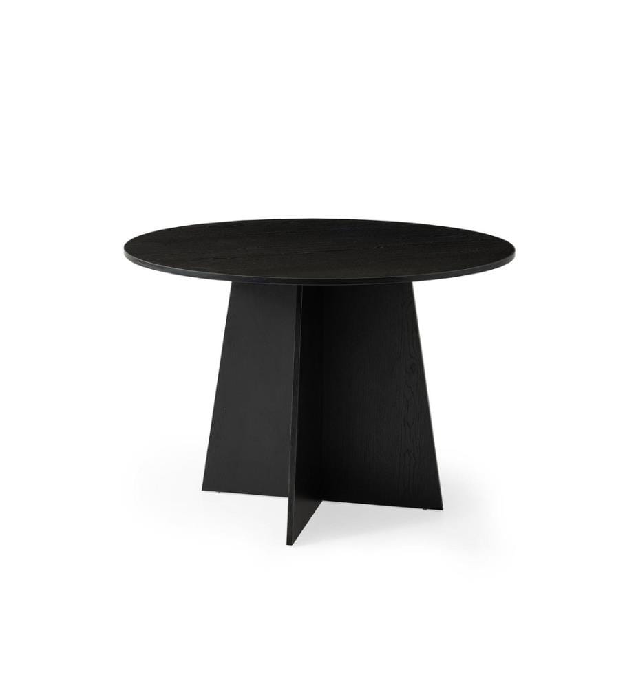 Esstisch, 100 % melaminbeschichtete Spanplatte, Holz Schwarz
