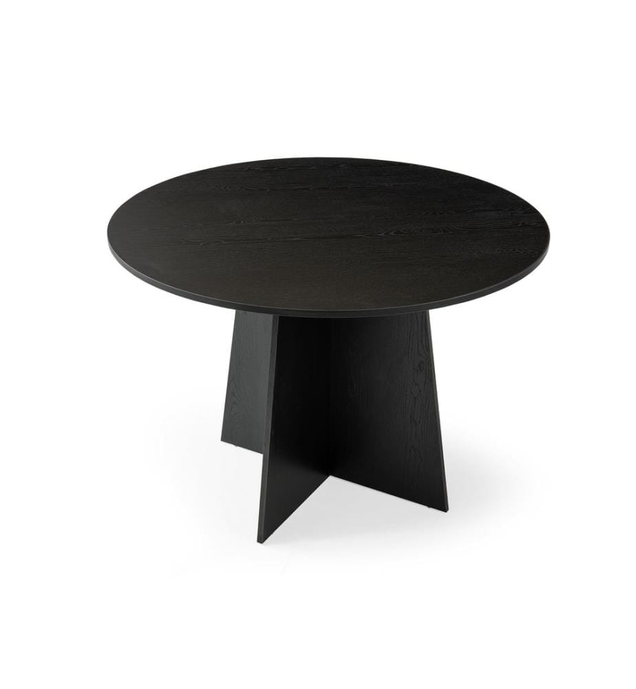 Esstisch, 100 % melaminbeschichtete Spanplatte, Holz Schwarz