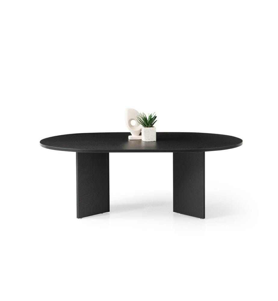 Couchtisch, 100 % melaminbeschichtete Spanplatte, Holz Schwarz