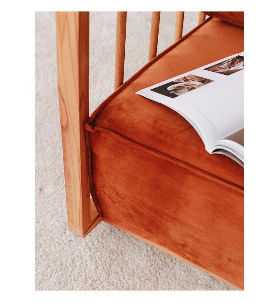 Wing Chair, Cinnamon, Frame: 100% Wooden, Fabric: Babyface