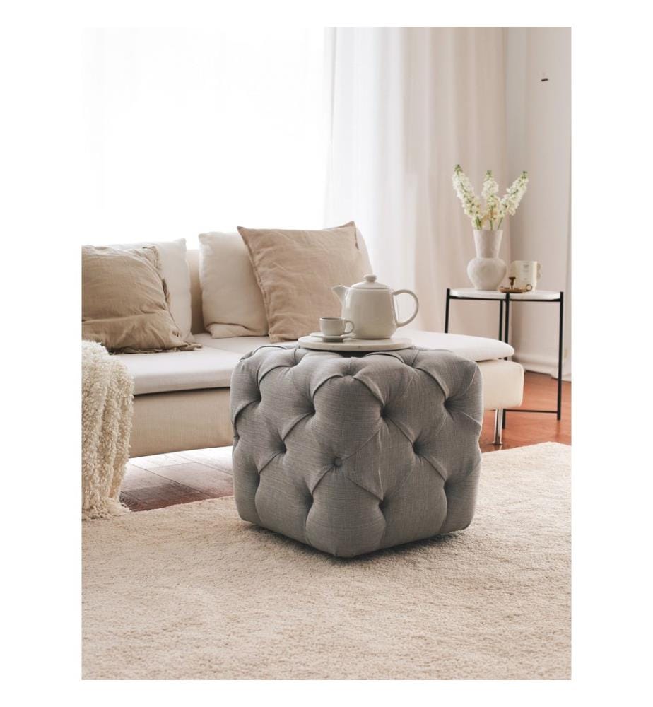 Sessel, Grau, Gestell: 100% Holz, Stoff: Leinen