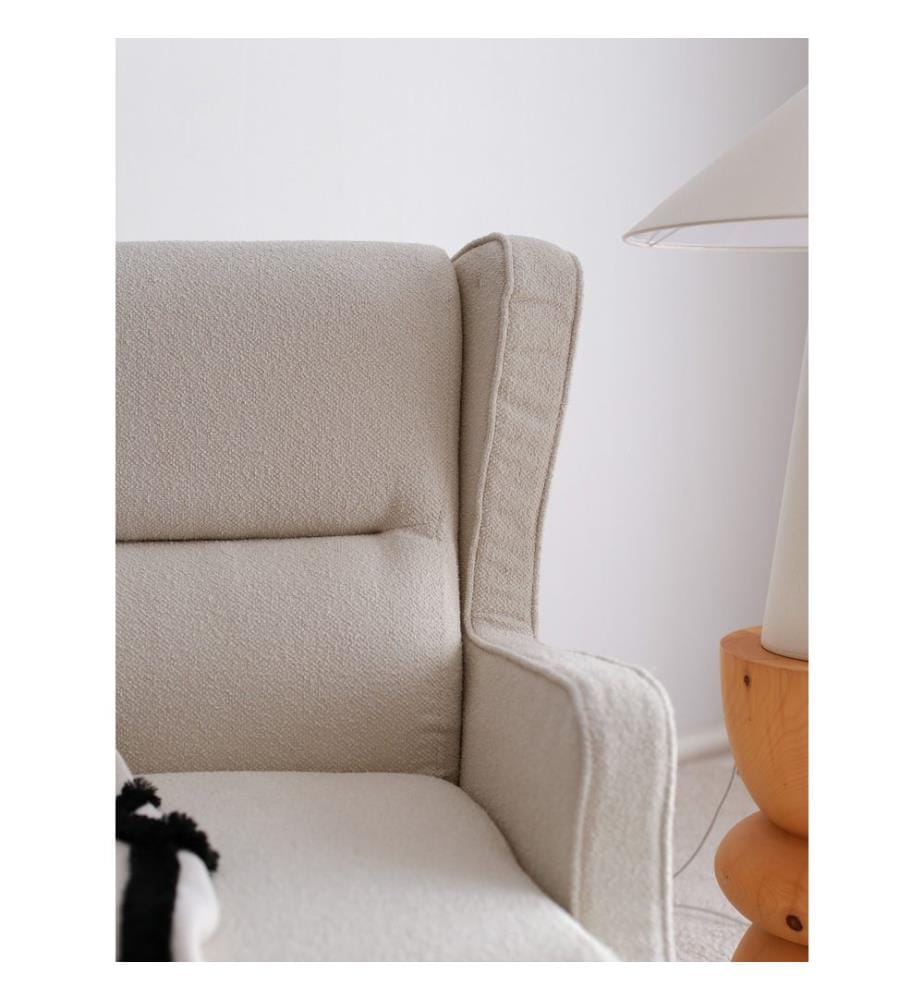 Ohrensessel, Creme, Gestell: 100% Holz, Stoff: Teddy