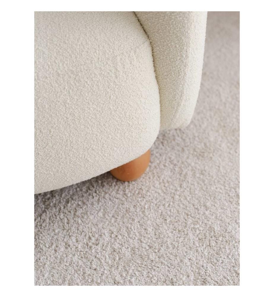 Wing Chair, White, Frame: 100% Hornbeam Wood, Fabric: 100% Teddy