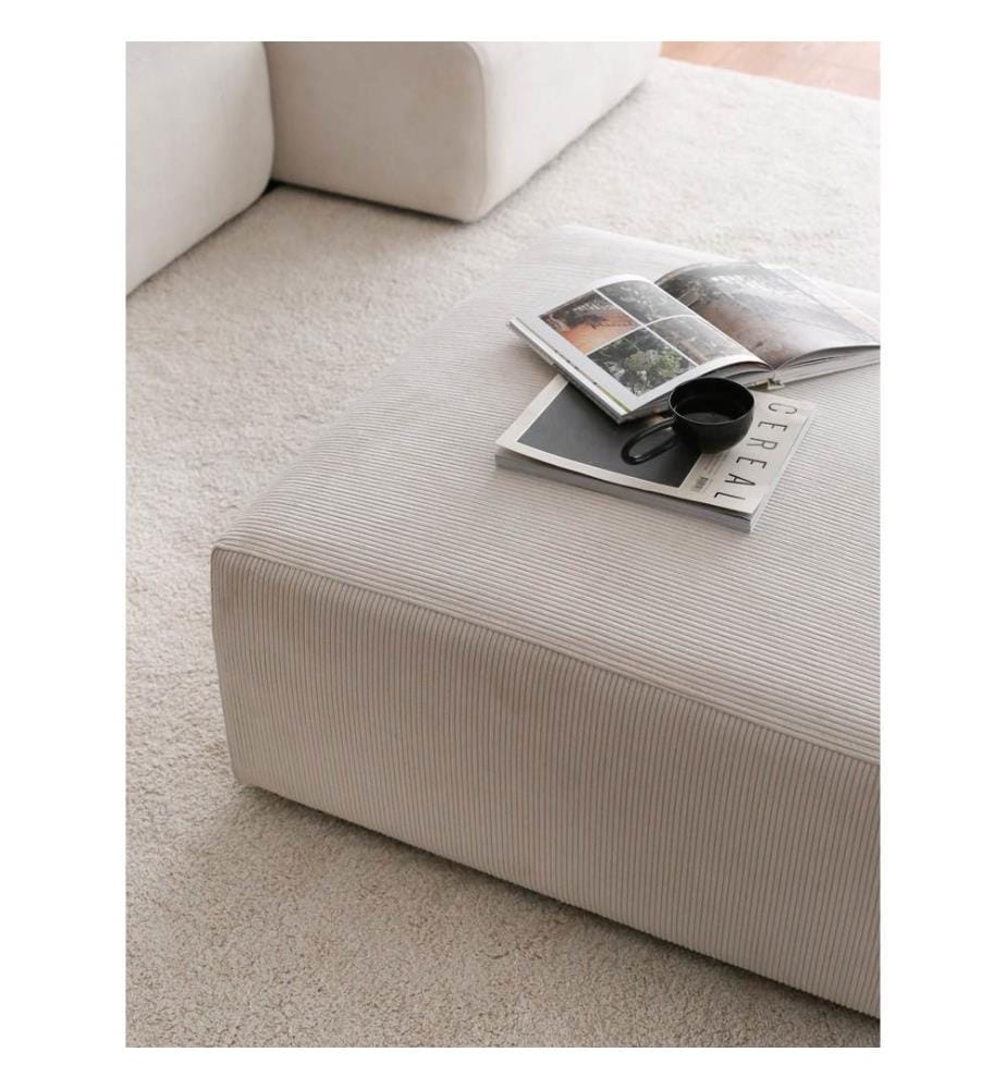 Pouf, blanc, tissu : 100% Teddy