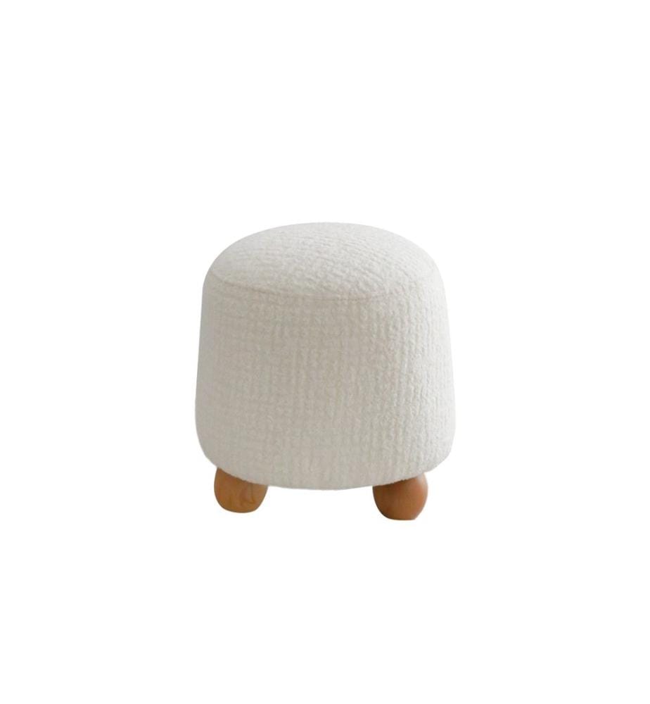Sitzsack, Weiss, Gestell: 100% Holz, Stoff: Teddy