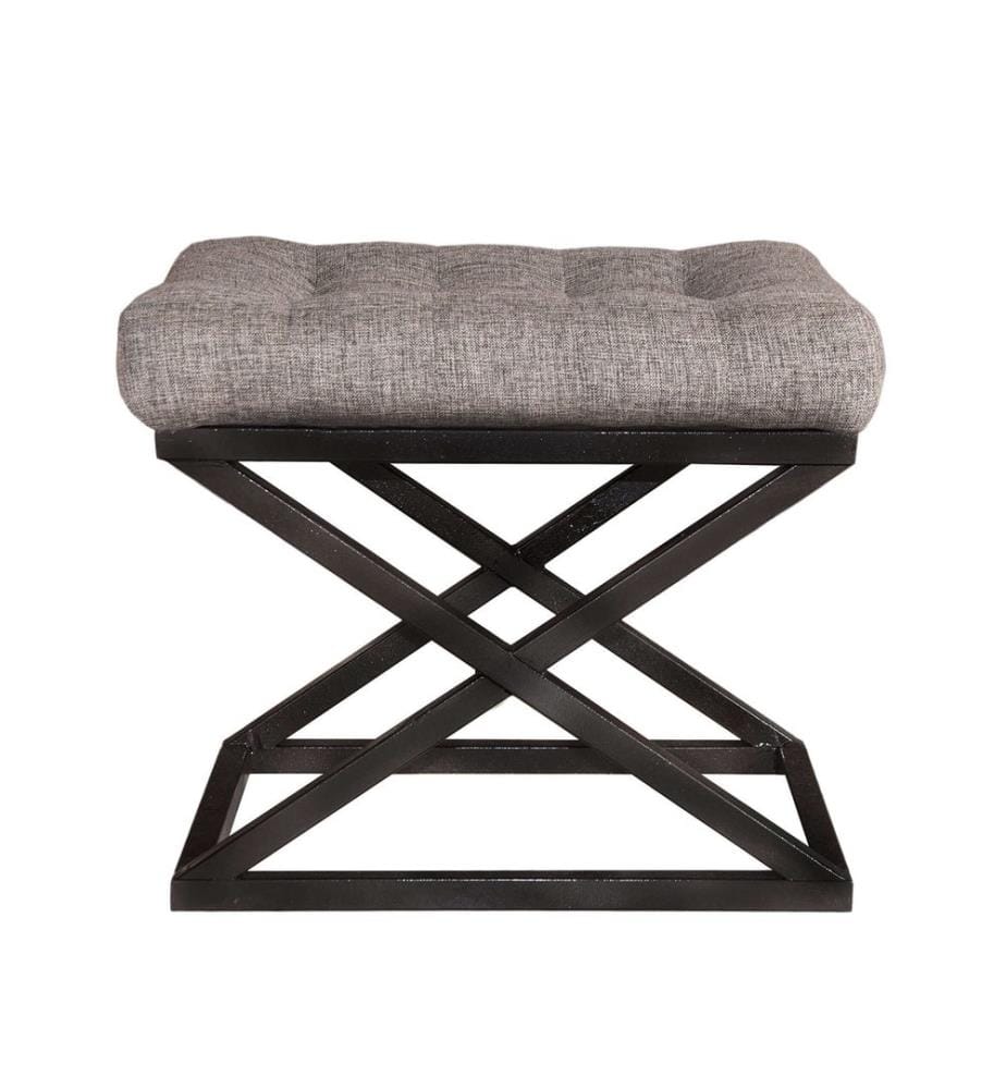 Pouffe, Schwarz, Grau, Gestell: 100% Metall, Stoff: 100% Polyester Babyface