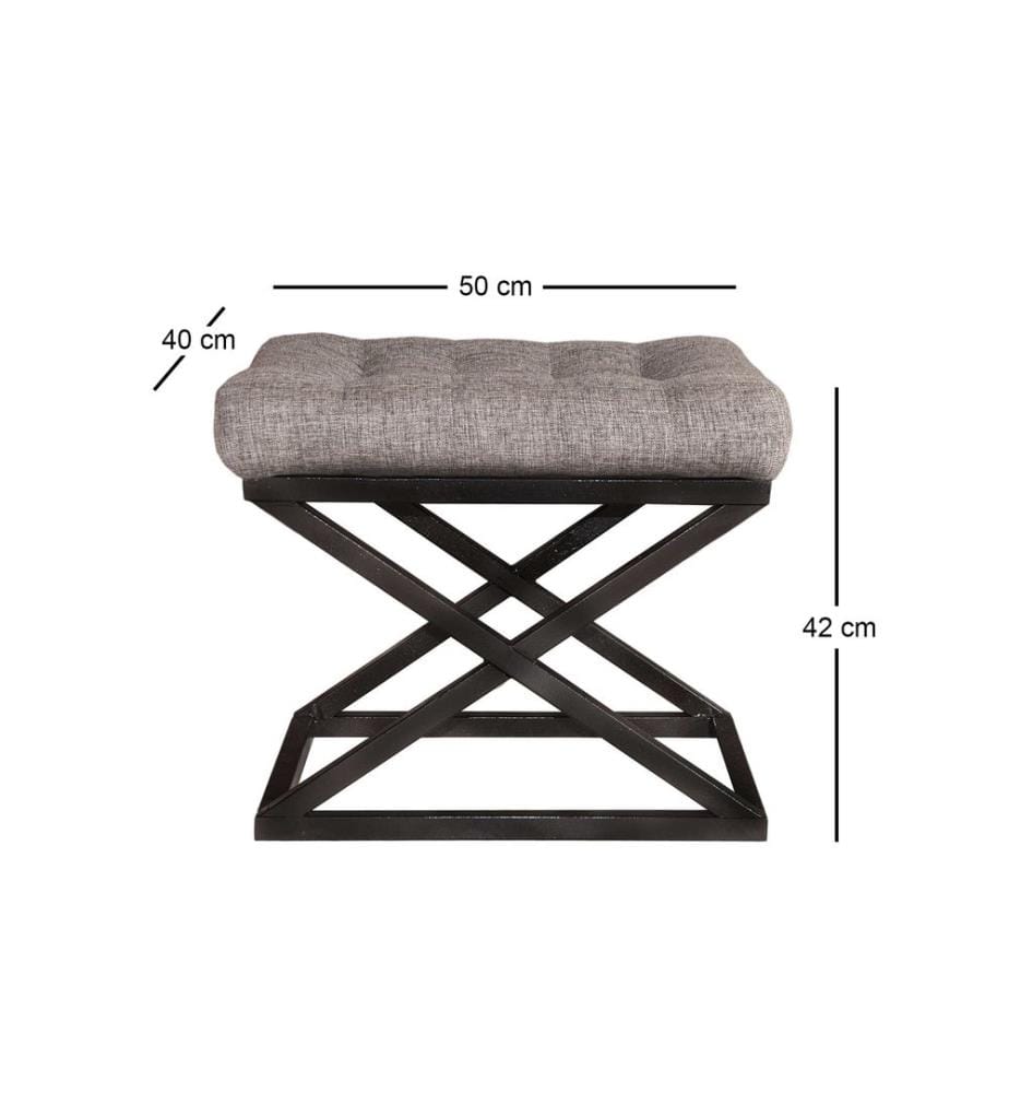 Pouffe, Schwarz, Grau, Gestell: 100% Metall, Stoff: 100% Polyester Babyface