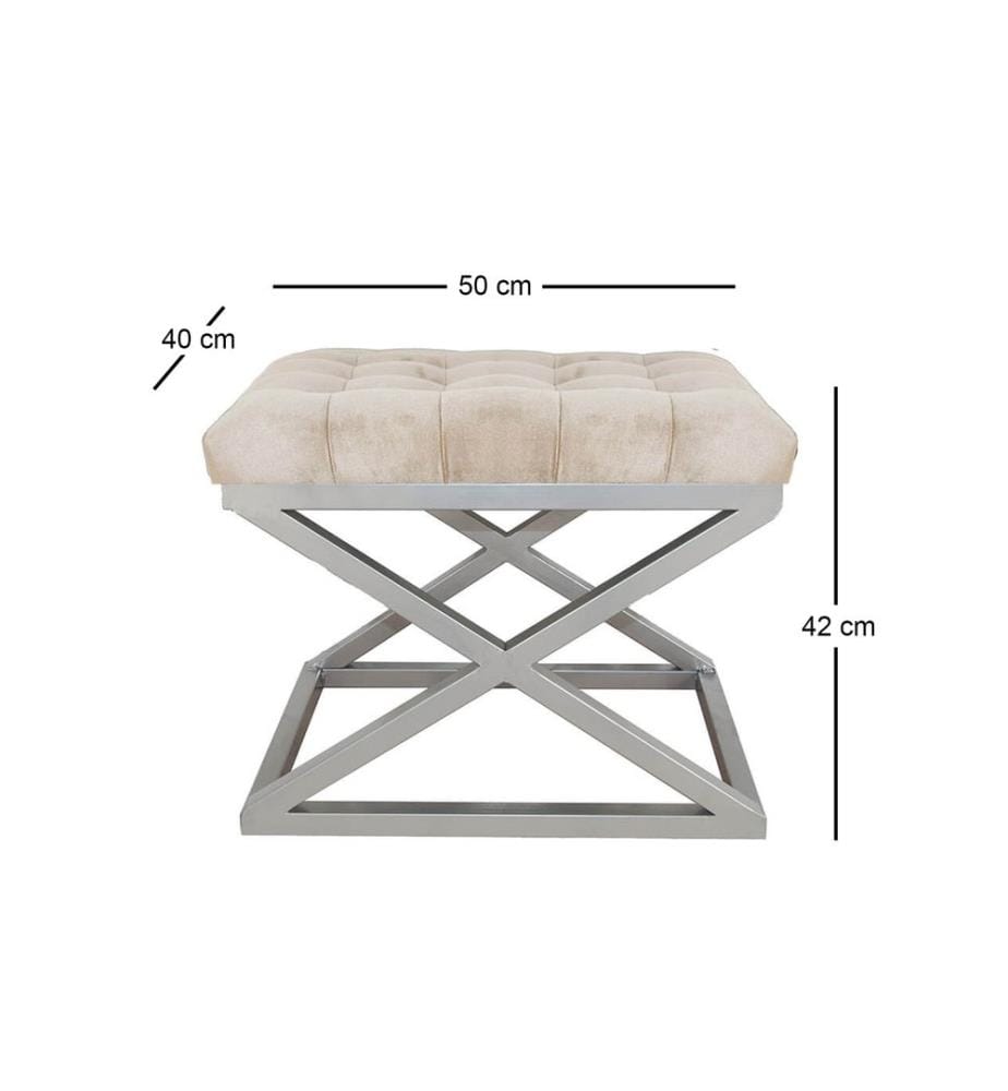 Sessel, Silber, Creme, Gestell: 100% Metall, Stoff: 100% Polyester Babyface