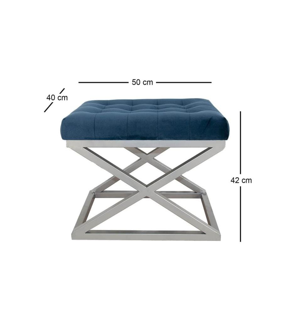 Sessel, Marineblau, Silber, Gestell: 100% Metall, Stoff: 100% Polyester Babyface