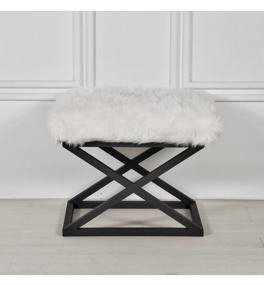 Pouf, noir, blanc, structure : 100% métal, tissu : 100% polyester 100% polyester Babyface