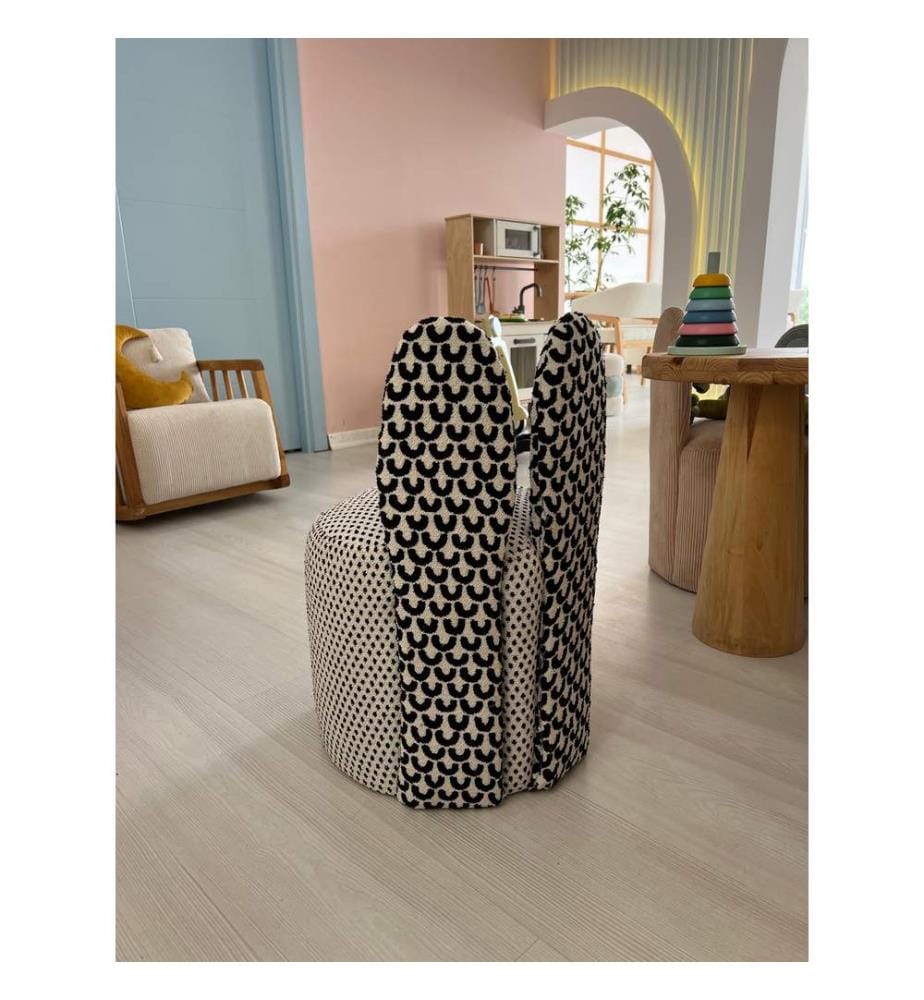 Ohrensessel, Schwarz, Weiss, Stoff: 100% Polyester