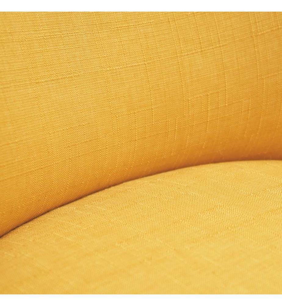 Wing Chair, Yellow, Solid Wood Frame, Polyester Fabric