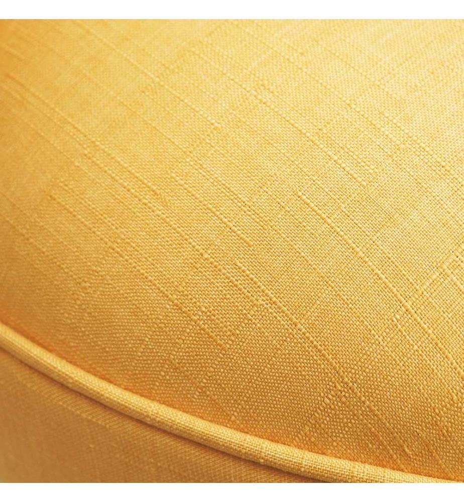 Wing Chair, Yellow, Solid Wood Frame, Polyester Fabric