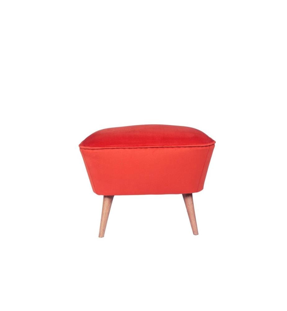 Pouffe, Tile Red, Solid Wood Frame, Polyester Fabric