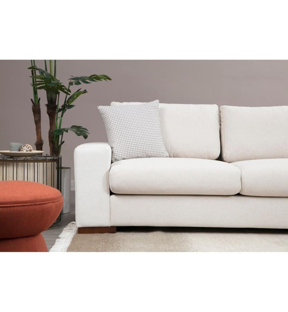 Beige, Canapé Lit, Bois Cadre De Hêtre , Panneau De Friperie