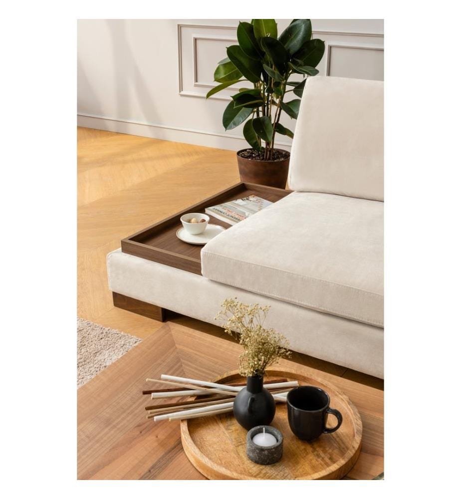 Beige, Canapé Lit, Bois Cadre De Hêtre , Panneau De Friperie