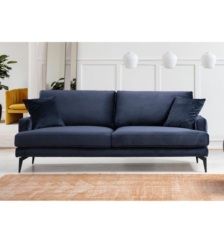Navy,Blau, Schlafsofas, Buchenholz Rahmen , Spanplatte