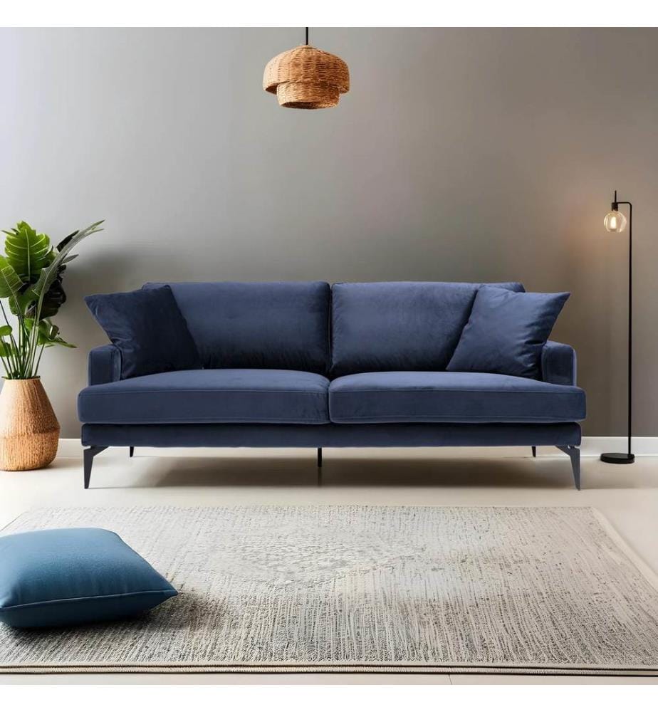 Navy,Blau, Schlafsofas, Buchenholz Rahmen , Spanplatte