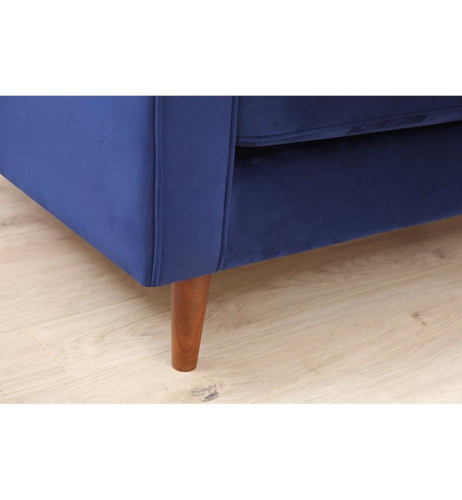 3-Seat Sofa, Navy Blue, Beech Wood / Chipboard Frame, Polyester Fabric
