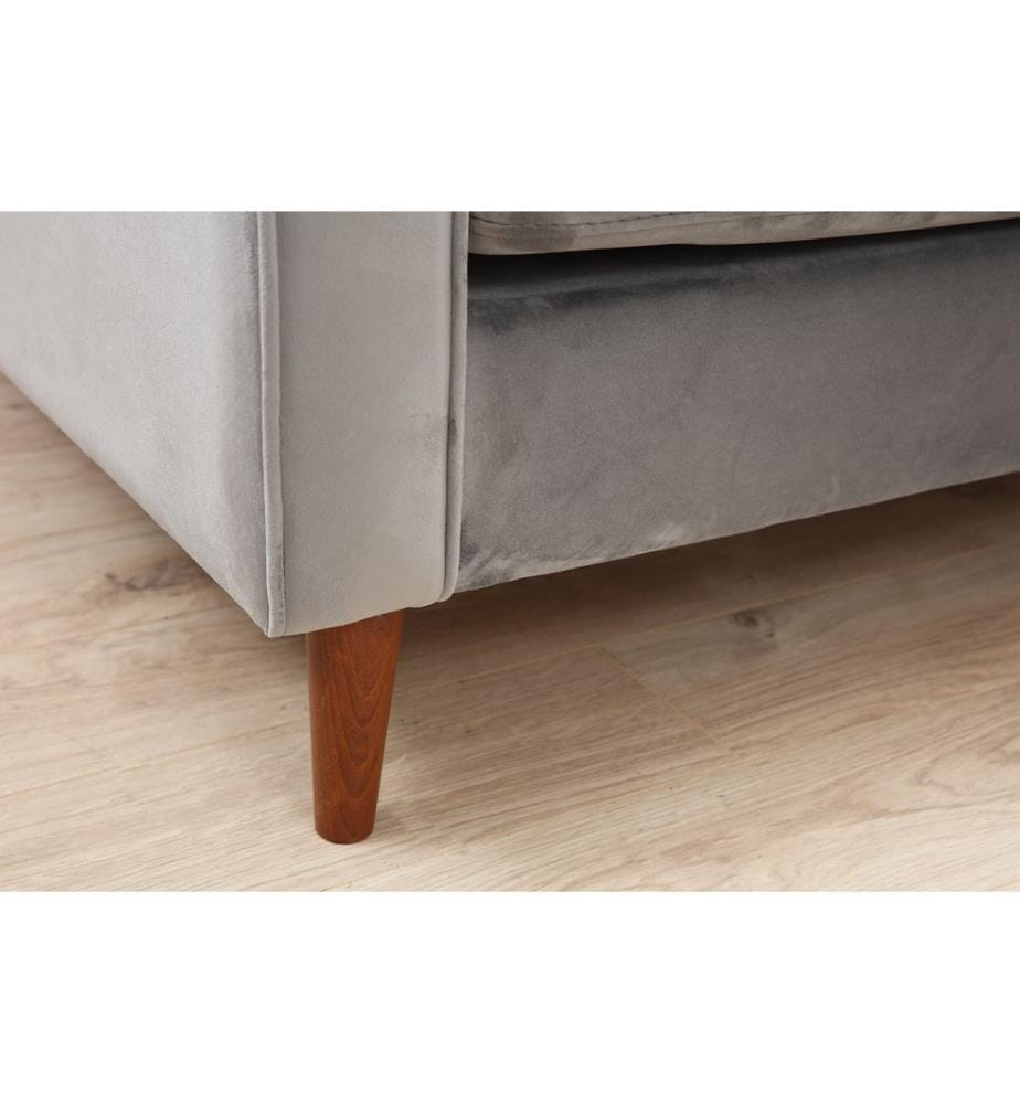 3-Seat Sofa, Light Grey, Beech Wood / Chipboard Frame, Polyester Fabric