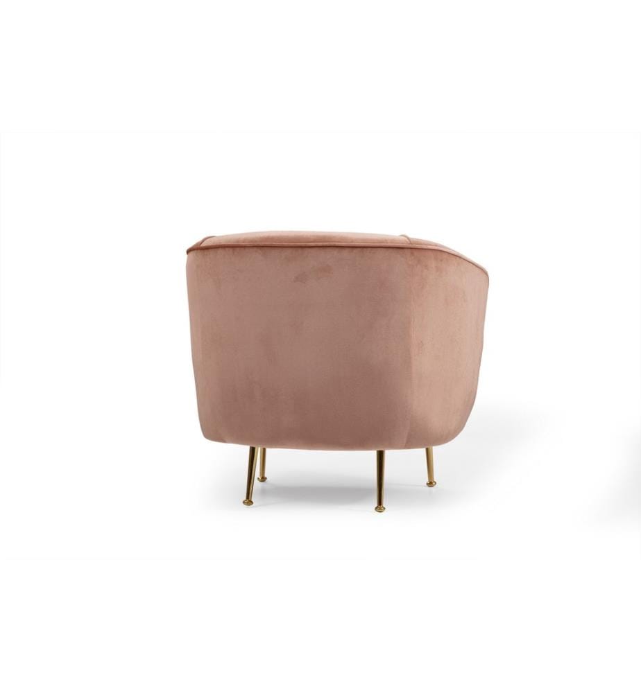 Wing Chair, Pink, Beech Wood / Chipboard Frame, Polyester Fabric