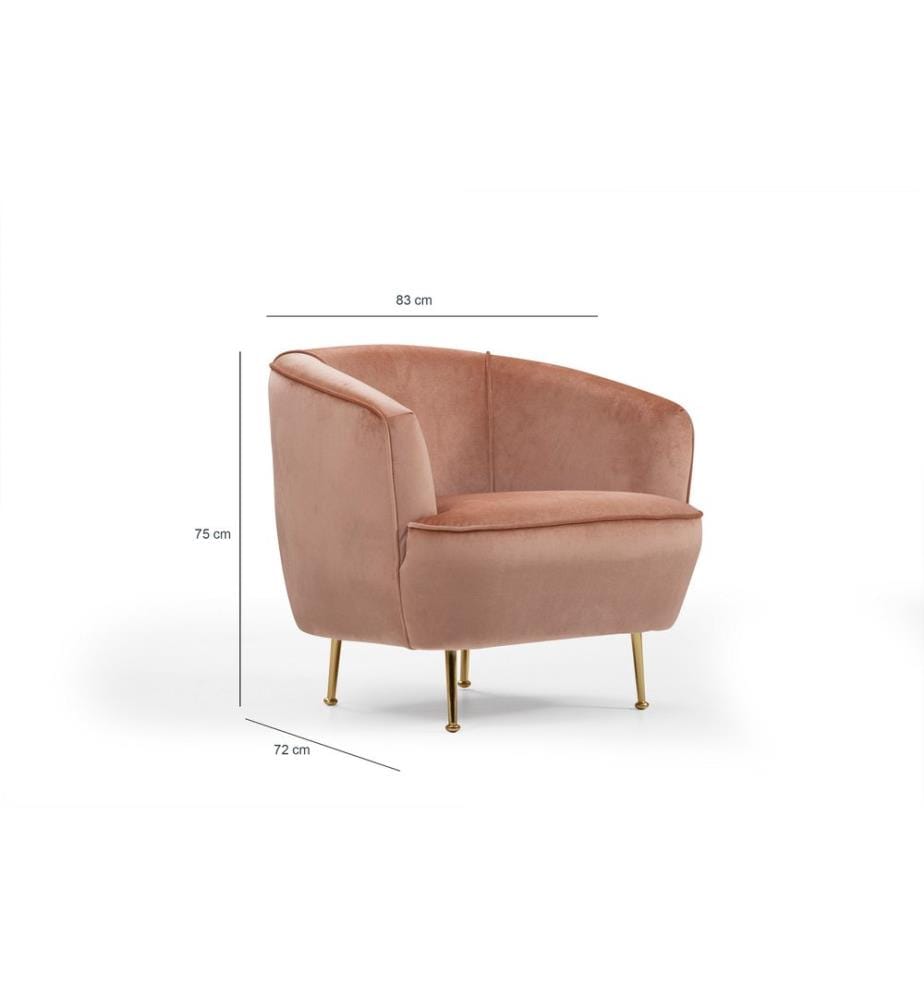 Wing Chair, Pink, Beech Wood / Chipboard Frame, Polyester Fabric