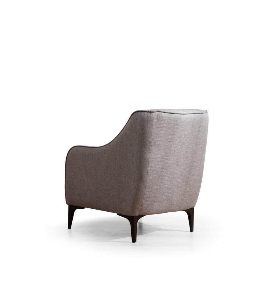 Wing Chair, Grey, Beech Wood / Chipboard Frame, Polyester Fabric