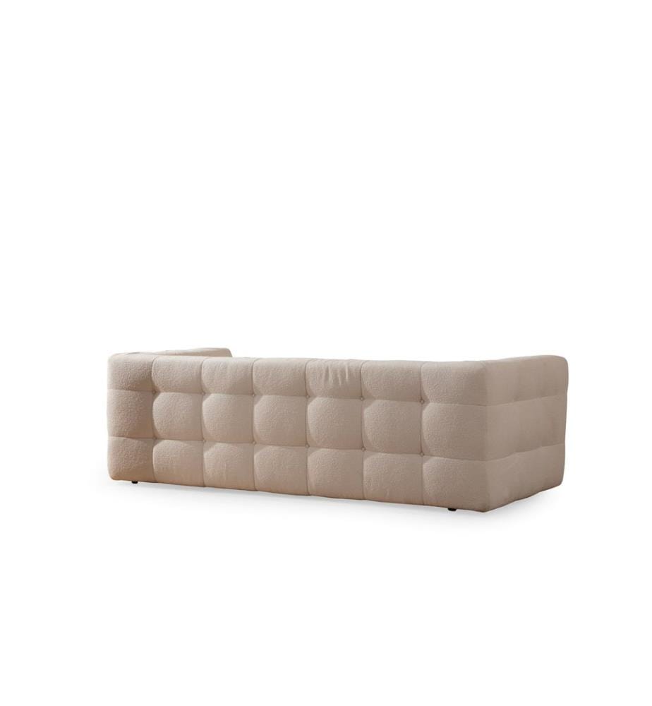 Canapé 3 places, beige, châssis : Bois de hêtre / Chipboard, tissu : 100% polyester