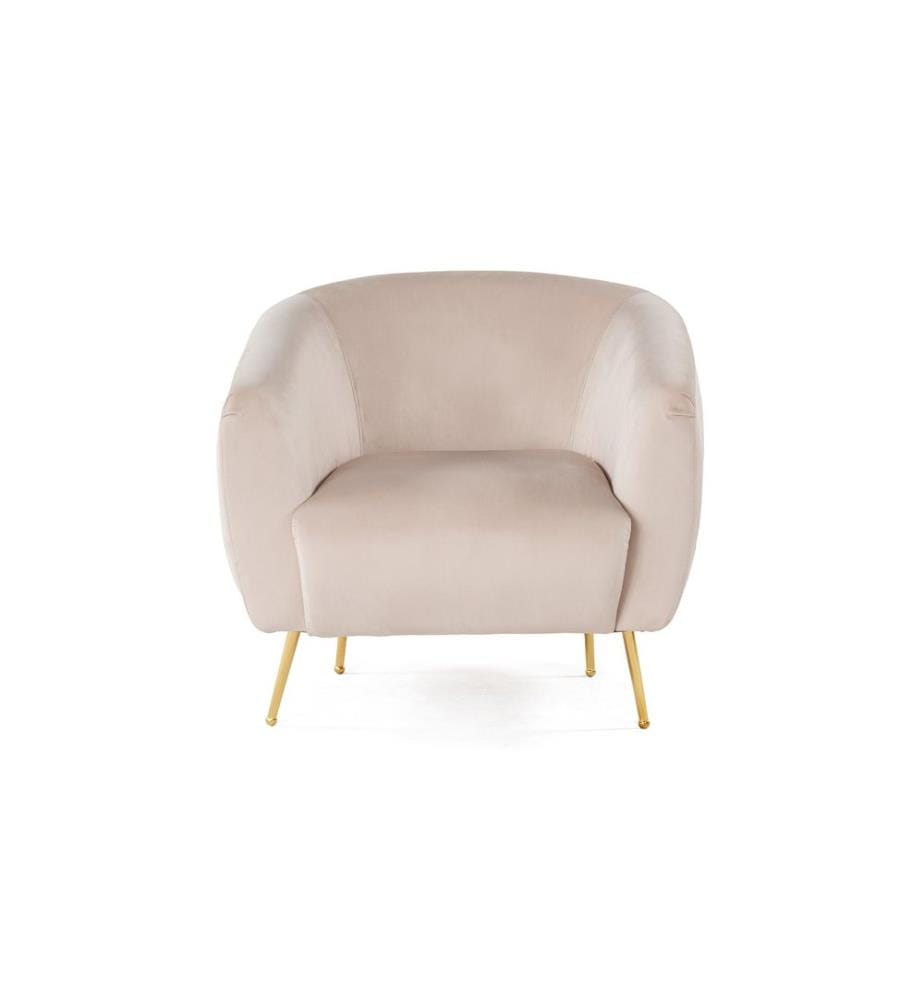 Ohrensessel, Beige, Gestell: Buchenholz / Chipboard, Stoff: 100% Polyester