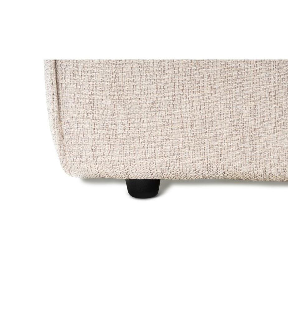 Pouffe, Hellbraun, Gestell: 100% Hainbuche, Stoff: 100% Linen