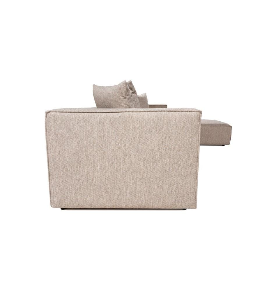 Corner Sofa, Sand Beige, Frame: 100% Hornbeam, Fabric: 100% Linen