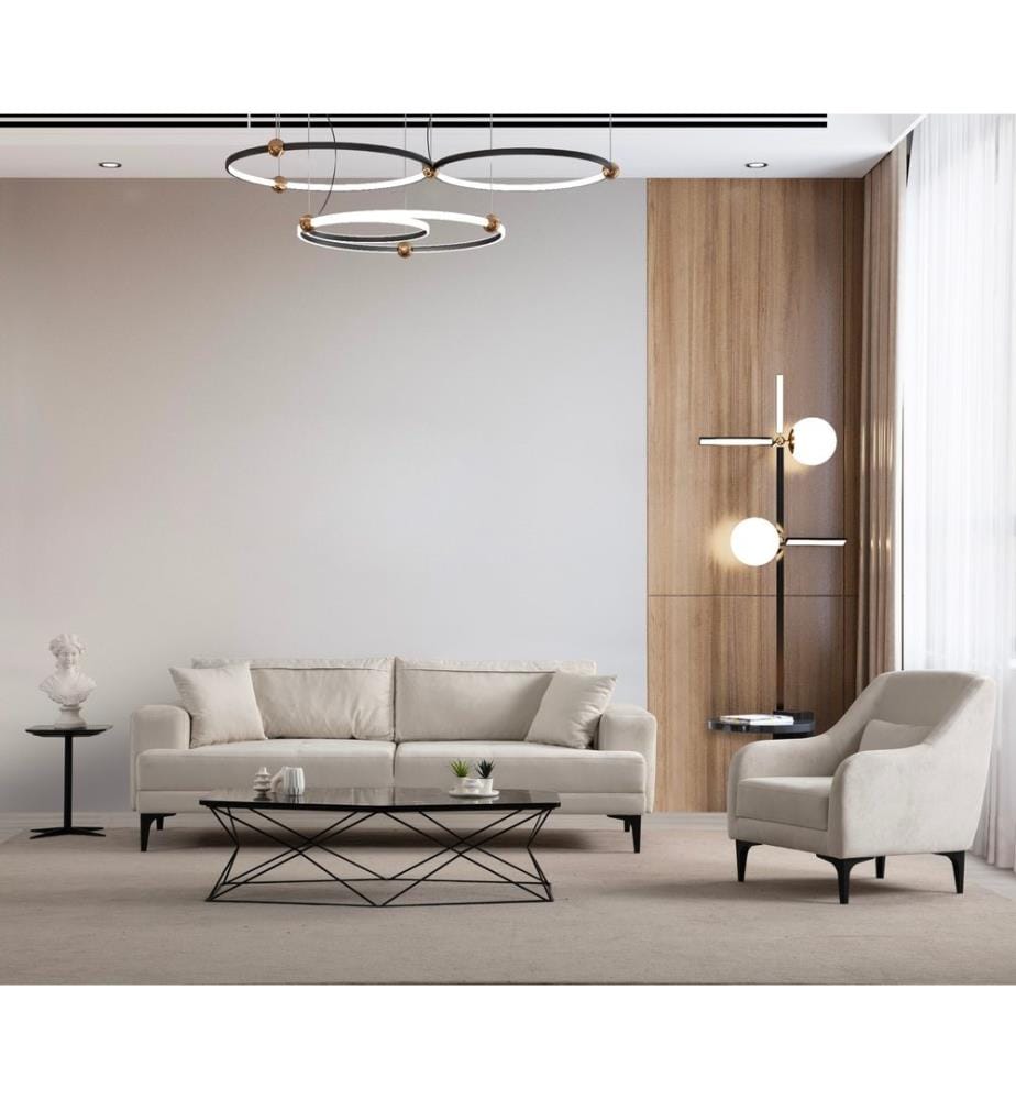 Ohrensessel, Ecru, Gestell: Buchenholz / Chipboard, Stoff: 100% Polyester