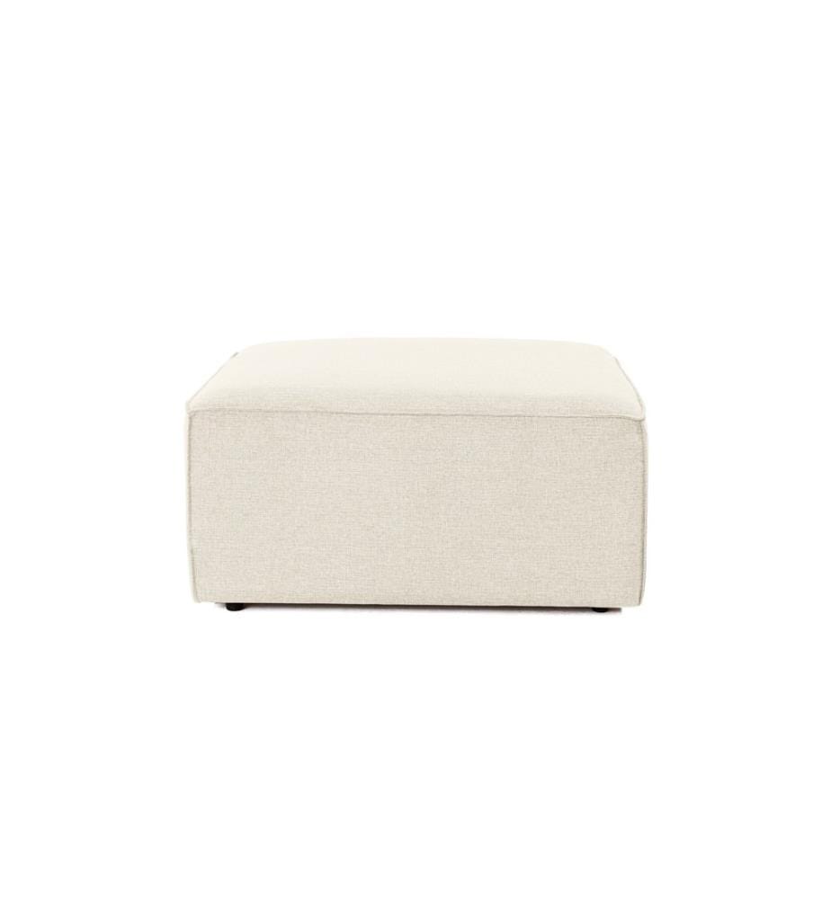 Pouffe, Ecru, Gestell: 100% Hainbuche, Stoff: 100% Linen