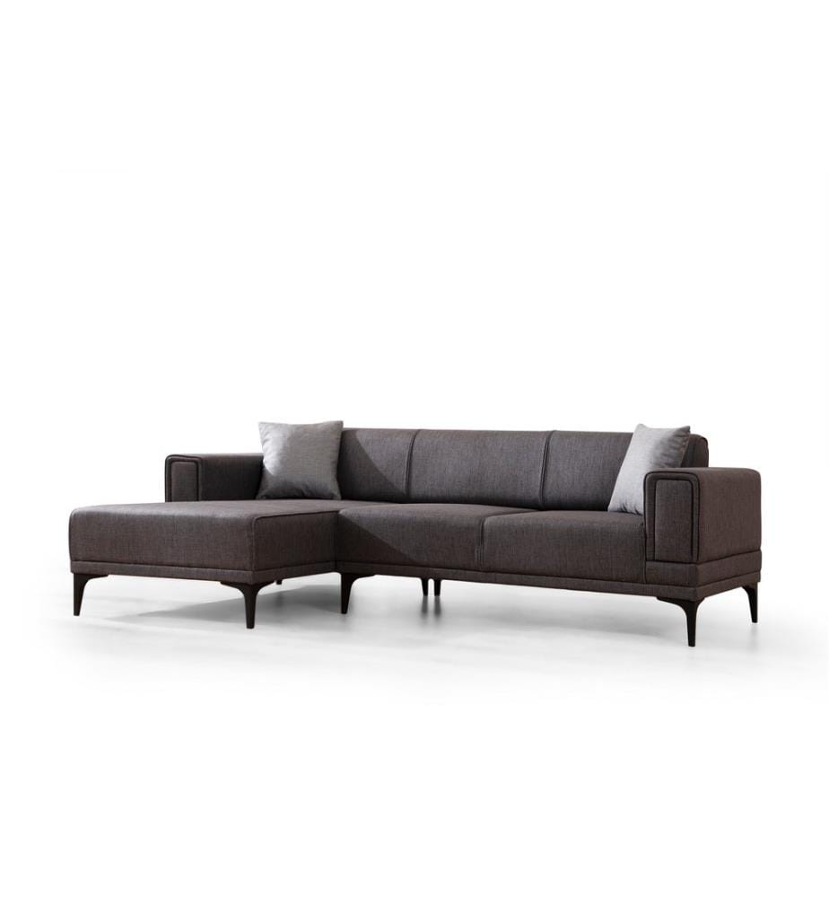 Corner Sofa-Bed, Dark Grey, Frame: Beech Wood / Chipboard, Fabric: 100% Polyester