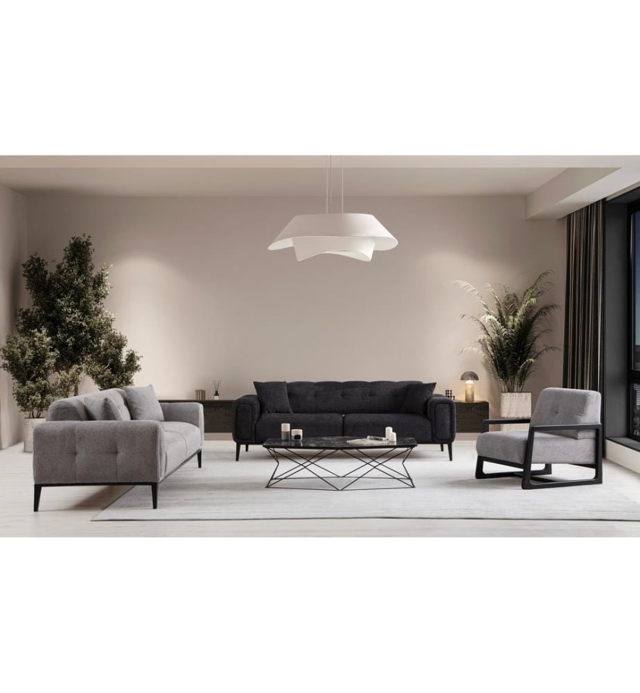 Hellgrau, Gestell: Buchenholz / Chipboard, Stoff: 100% Polyester, 3-Sitz Sofa-Bett