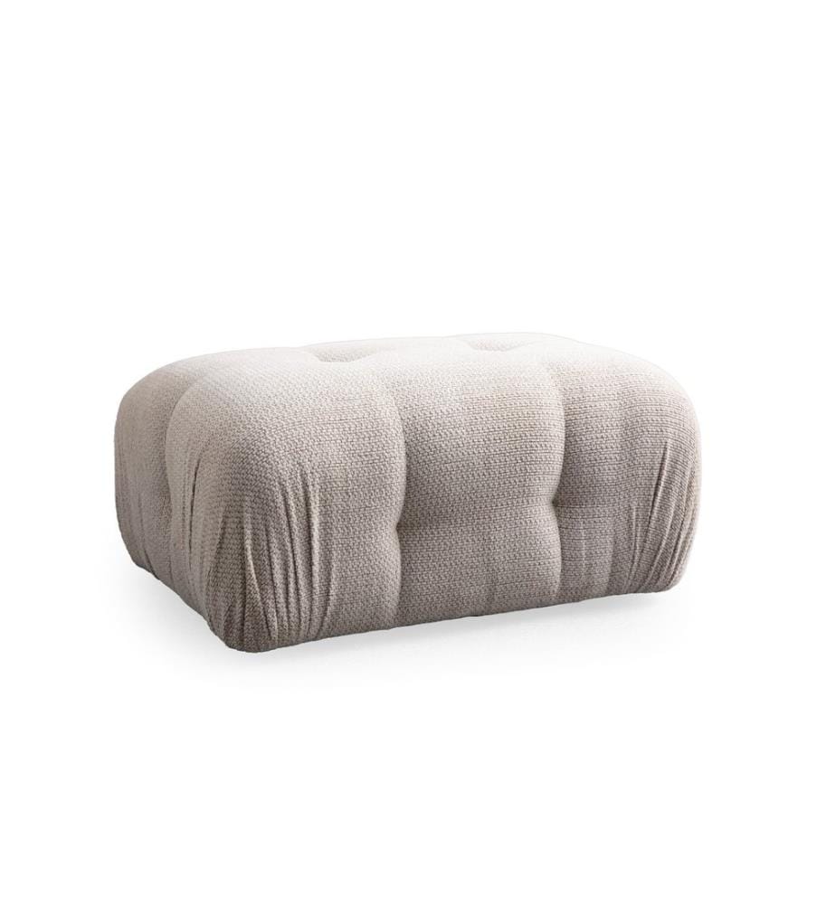 Hocker, cremefarben, Gestell: BÜCHENHOLZ/SPANPLATTE, Bezug: 100 % POLYESTER, Kunststoffbeine