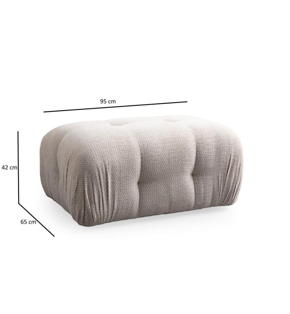 Hocker, cremefarben, Gestell: BÜCHENHOLZ/SPANPLATTE, Bezug: 100 % POLYESTER, Kunststoffbeine
