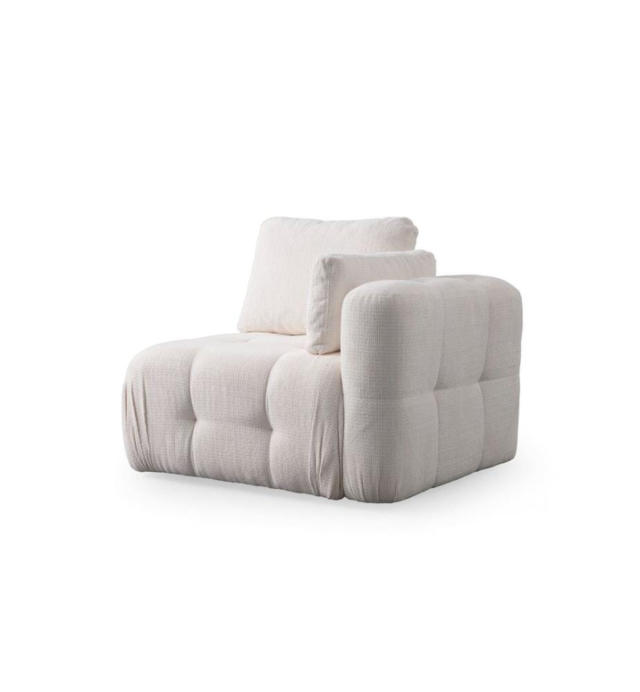 1-Seat Sofa, White, Frame: BEECH WOOD / CHIPBOARD, Fabric: 100% POLYESTER