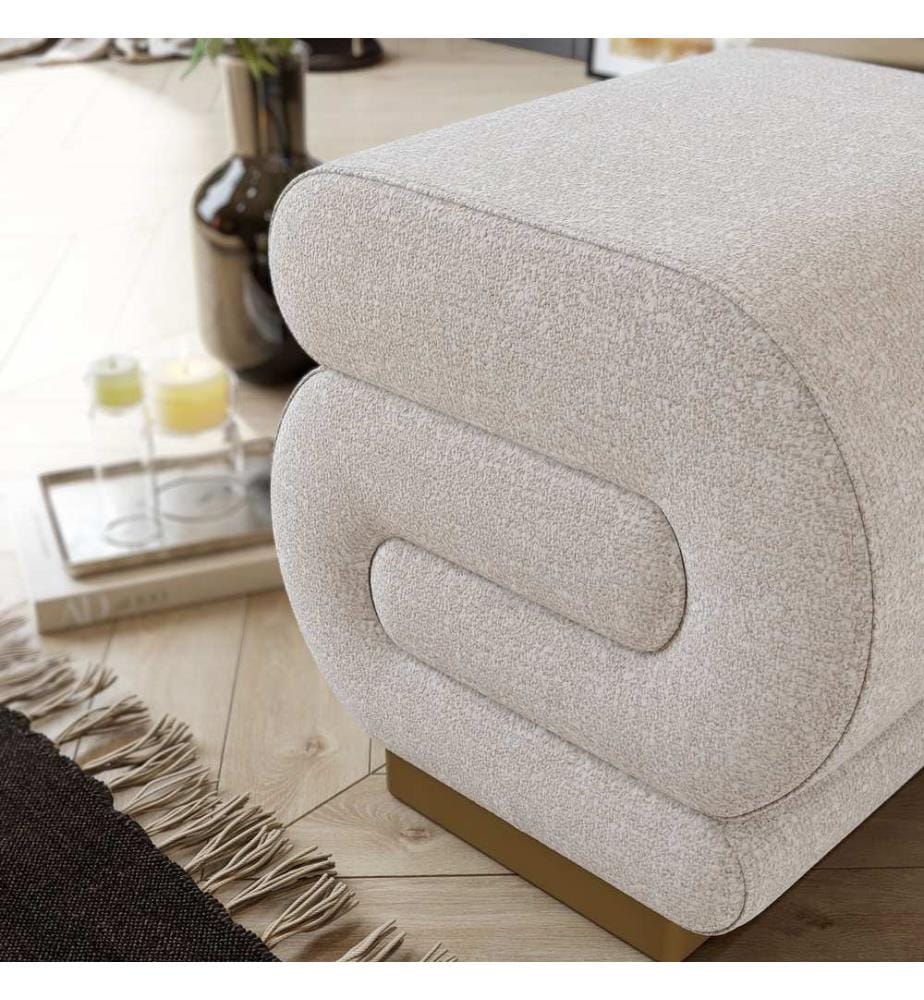 Pouf, crème, mousse grise 28 DNS / mousse blanche 14 DNS
