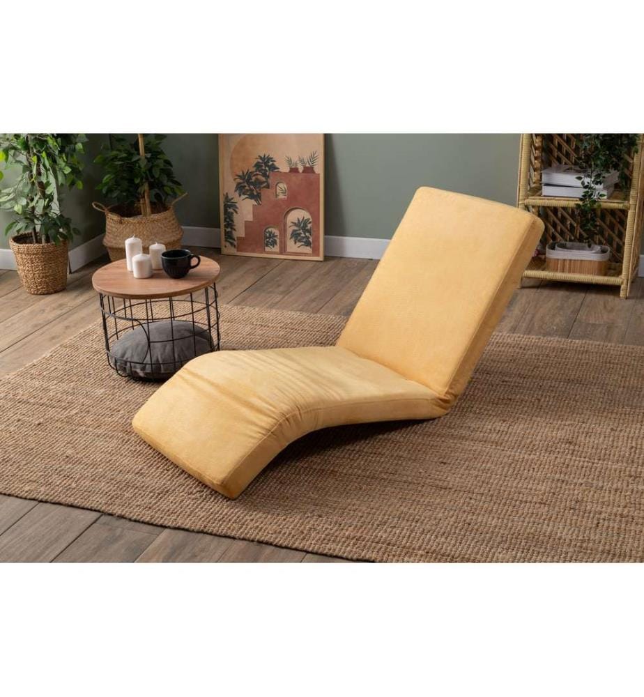 1-Sitzer-Schlafsofa, 100 % Metall, Senfgelb