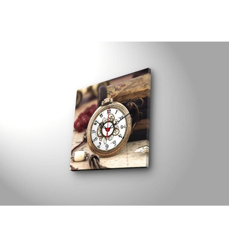 Dekorative Wanduhr aus Leinwand, Multicolor, Wildleder-Leinwand