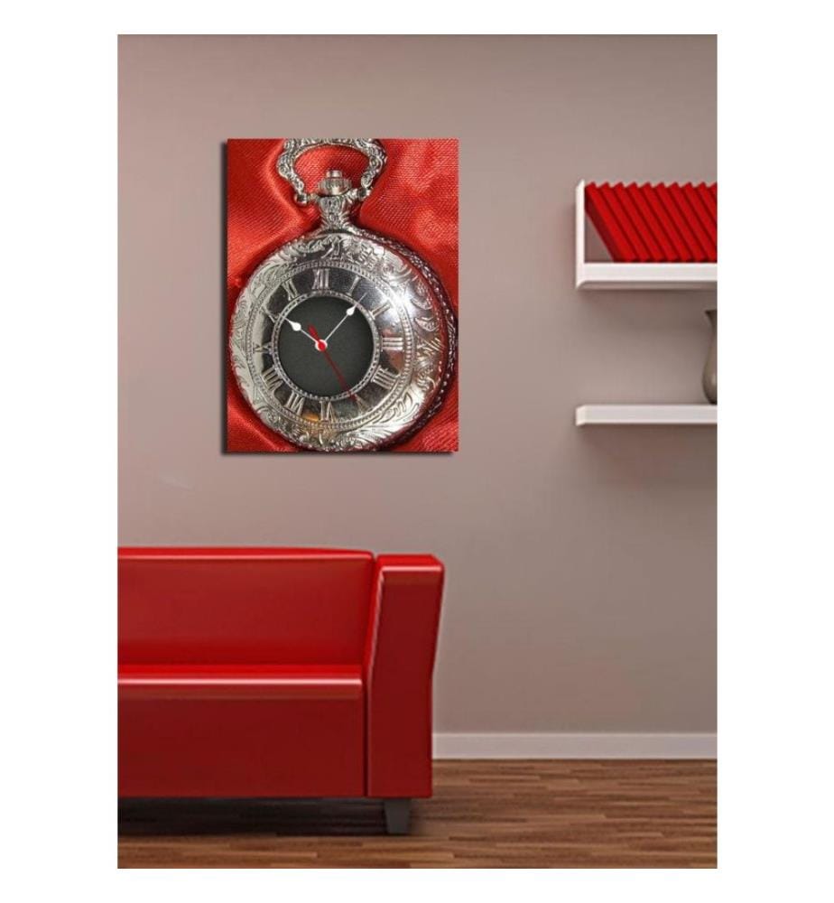 Dekorative Wanduhr aus Leinwand, Multicolor, Wildleder-Leinwand