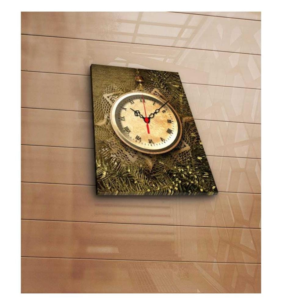 Dekorative Wanduhr aus Leinwand, Multicolor, Wildleder-Leinwand