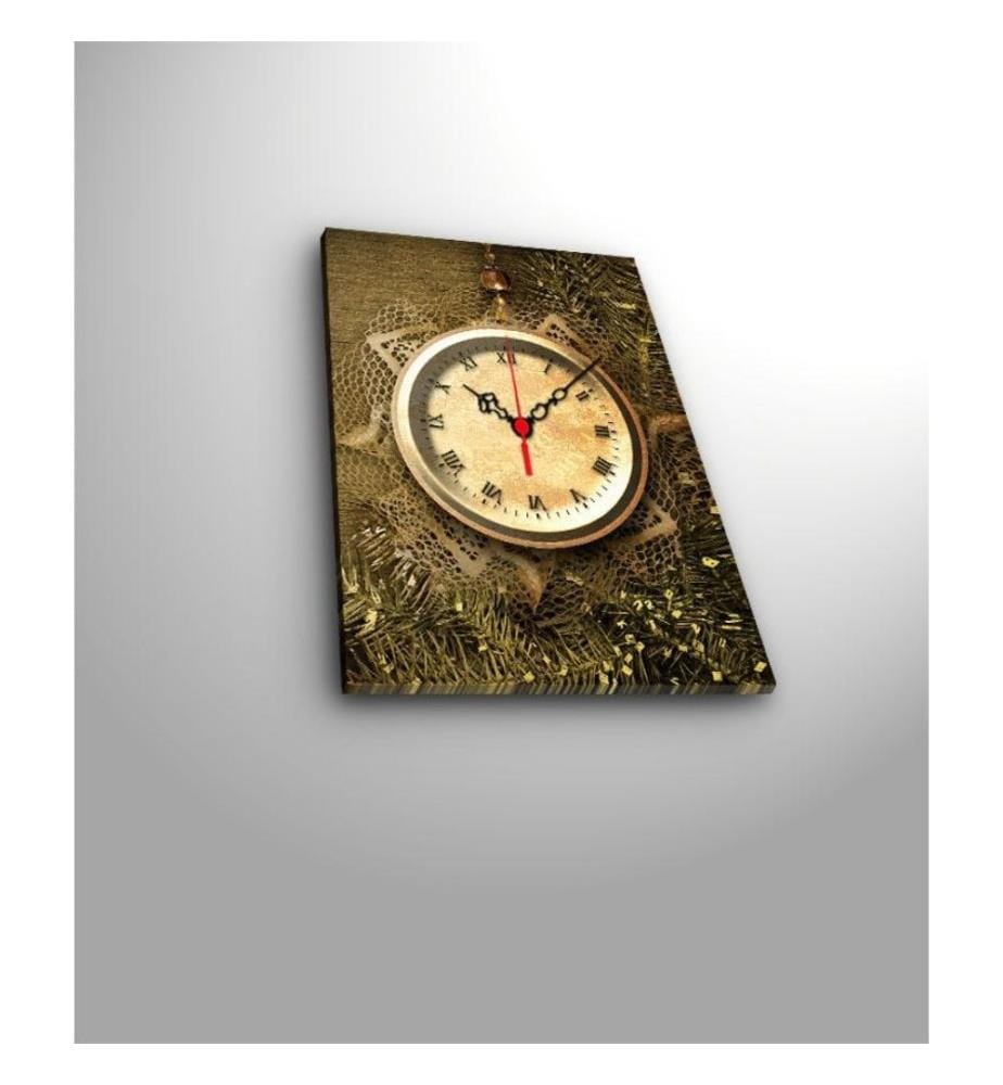 Dekorative Wanduhr aus Leinwand, Multicolor, Wildleder-Leinwand