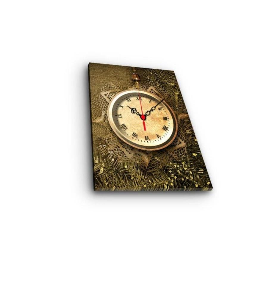 Dekorative Wanduhr aus Leinwand, Multicolor, Wildleder-Leinwand