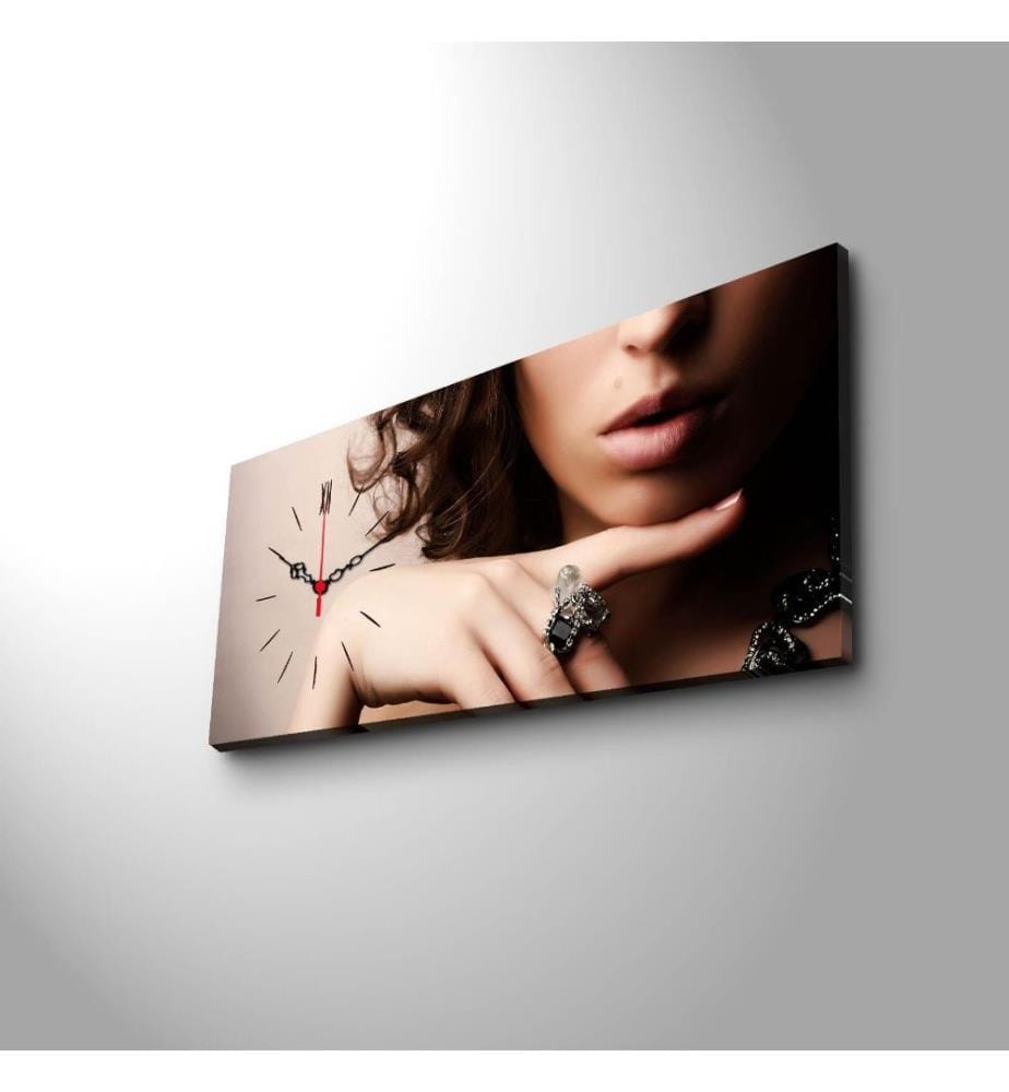 Dekorative Wanduhr aus Leinwand, Multicolor, Wildleder-Leinwand