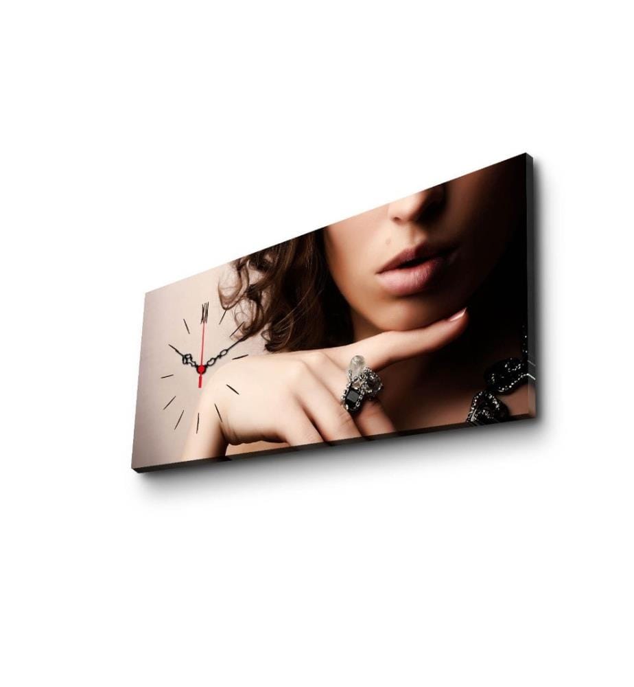 Dekorative Wanduhr aus Leinwand, Multicolor, Wildleder-Leinwand