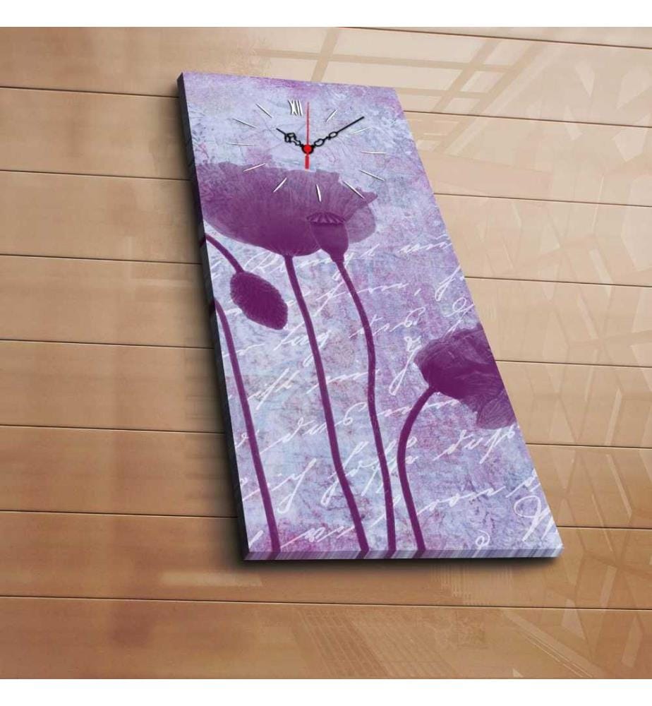 Dekorative Wanduhr aus Leinwand, Multicolor, Wildleder-Leinwand